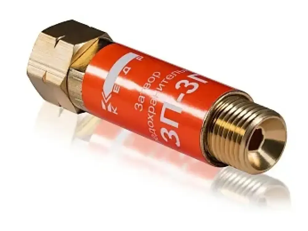 КЕДР Затвор предохранительный ЗП-3Г (пропан, ацетилен), на вход резака /горелки, М16х1,5LH левая резьба (10 шт.)