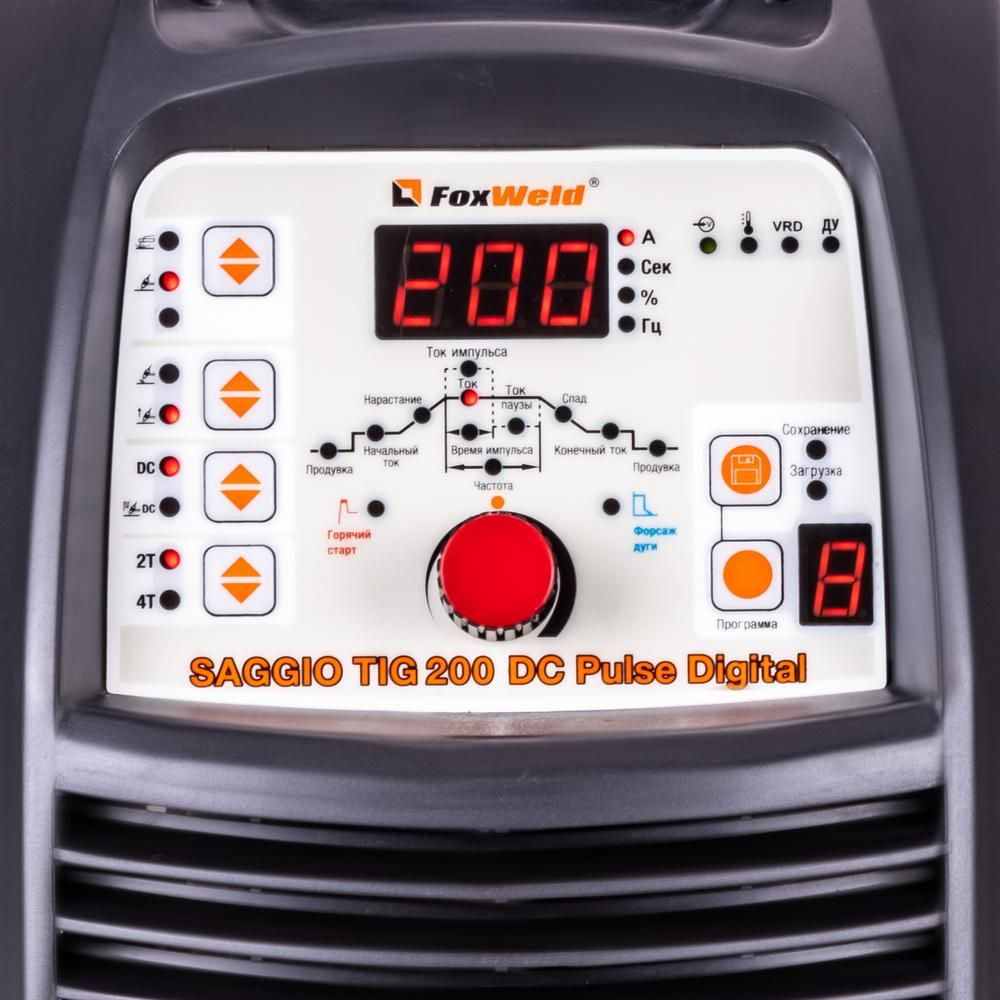 FoxWeld SAGGIO TIG 200 DC Pulse Digital сварочный инвертор - купить с БЕСПЛАТНОЙ