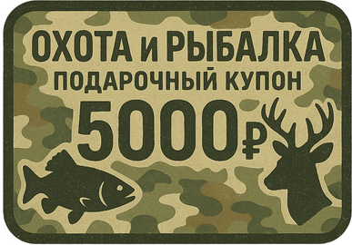 Сертификат Охота и Рыбалка на 5000 рублей Сертификат Охота и Рыбалка на 5000 рублей