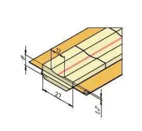 КЕДР КП-12К (ширина 27 мм, канавка 12 мм скругленная, длина 600 мм)