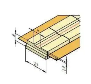 КЕДР КП-9Т (ширина 27 мм, канавка трапецевидная 9 мм, длина 600 мм)
