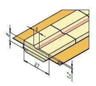 КЕДР КП- 6К (ширина 27 мм, канавка 6 мм скругленная, длина 600 мм)