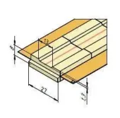 КЕДР КП-13Т (ширина 27 мм, канавка 13 мм трапециевидная, длина 600 мм)