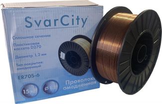 SvarCity ER 70S-6 (Св08Г2С) 1,2 мм по 15 кг SvarCity ER 70S-6 (Св08Г2С) 1,2 мм по 15 кг